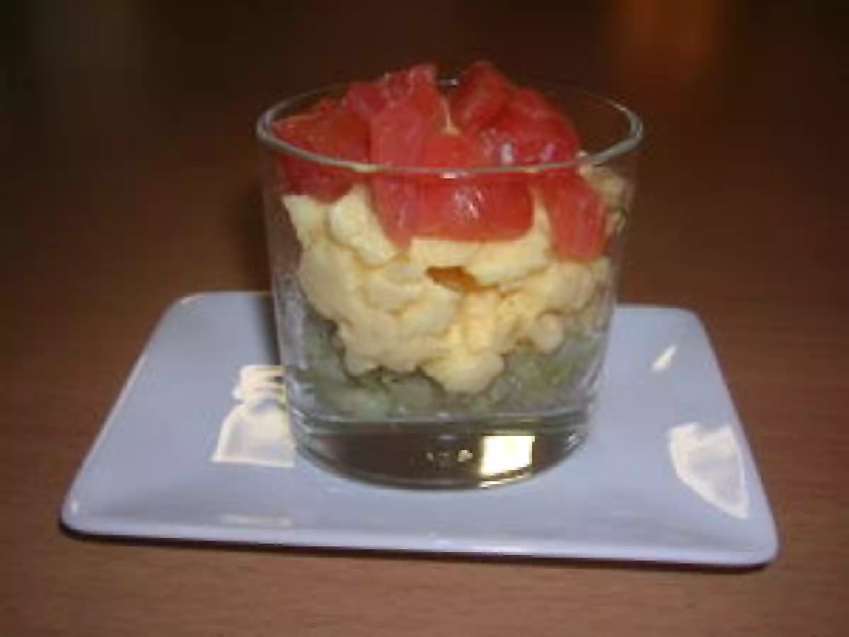 Verrine au fenouil et oeufs brouillés