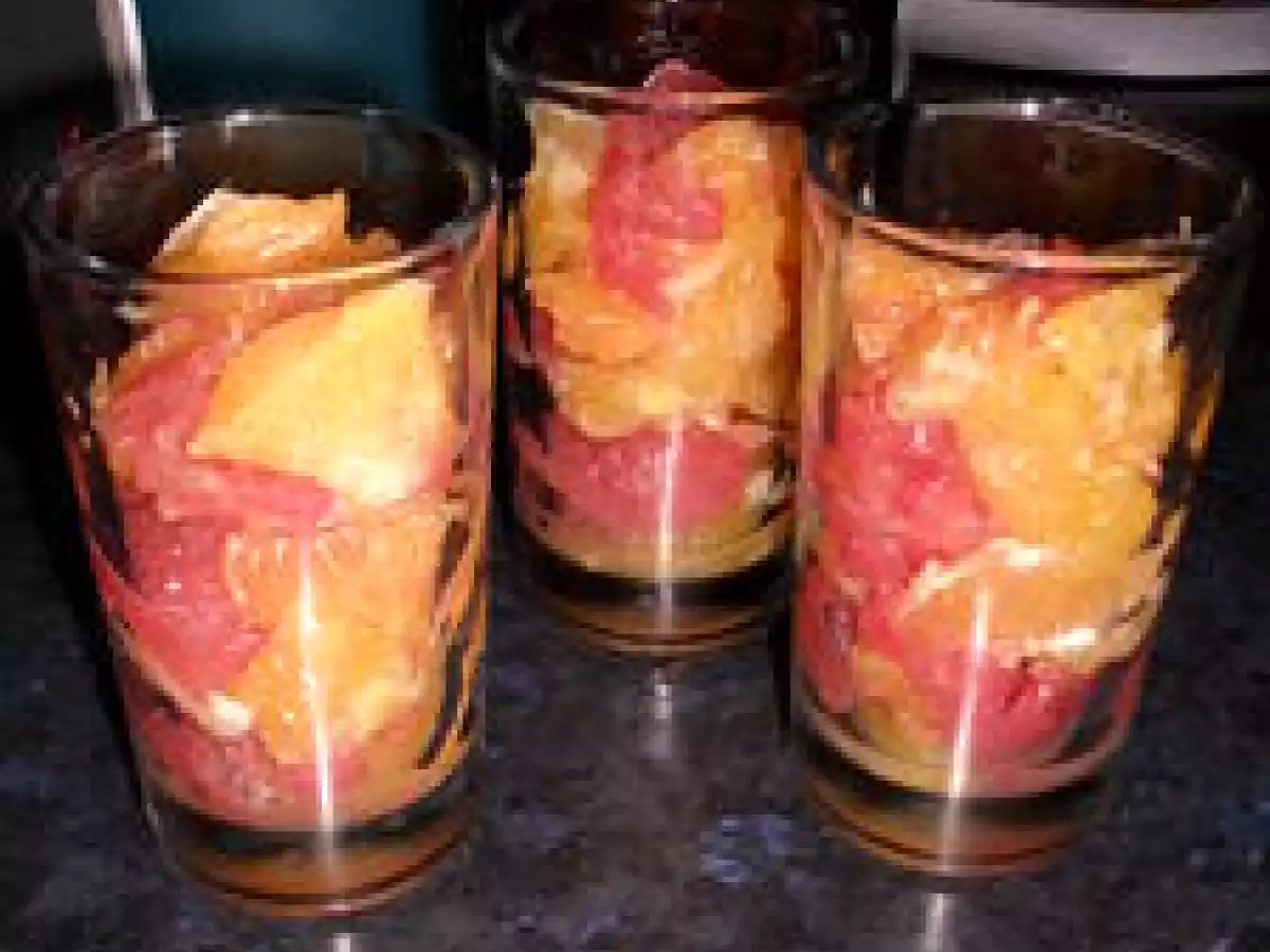 VERRINE AUX AGRUMES A LA GELEE DE MENTHE ET BASILIC