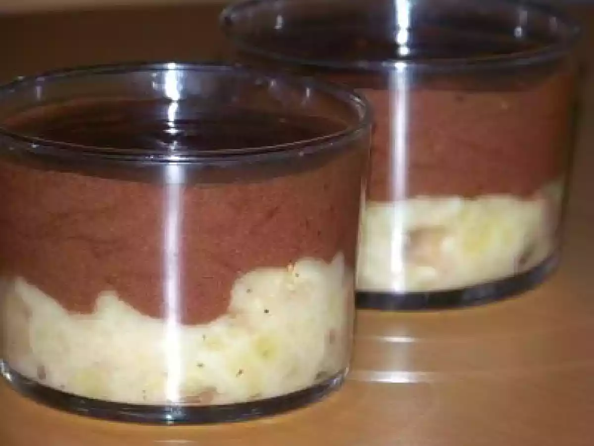 Verrine bananes tonka et mousse au chocolat