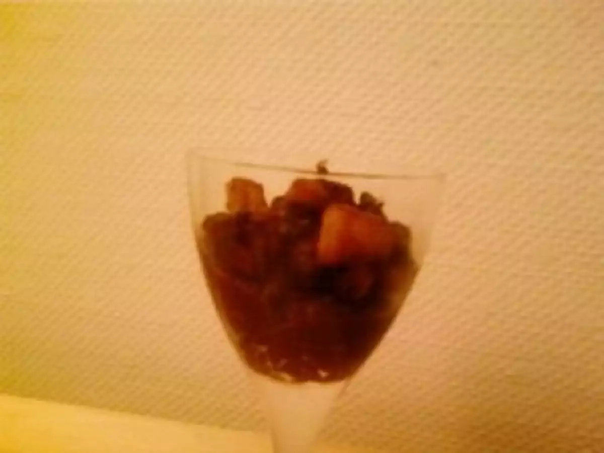 Verrine Boudin noir - poires fondantes