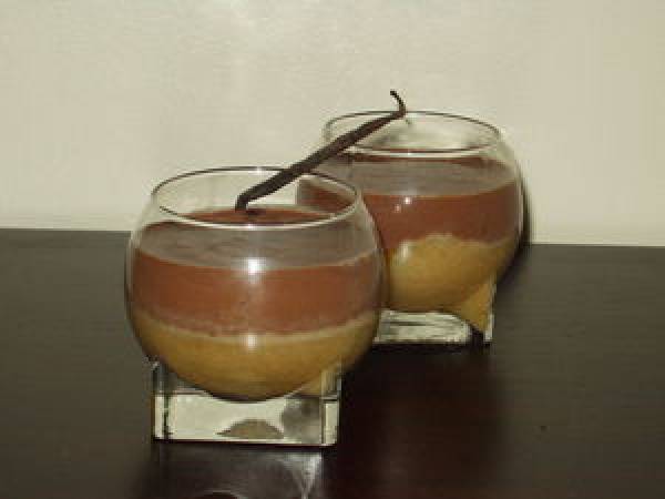 Verrine chocolat-poires façon tatin.