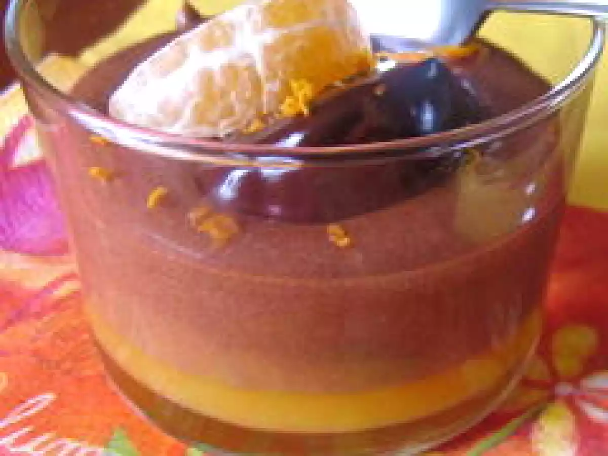 Verrine clémentines et mousse au chocolat au beurre salé. - photo 2