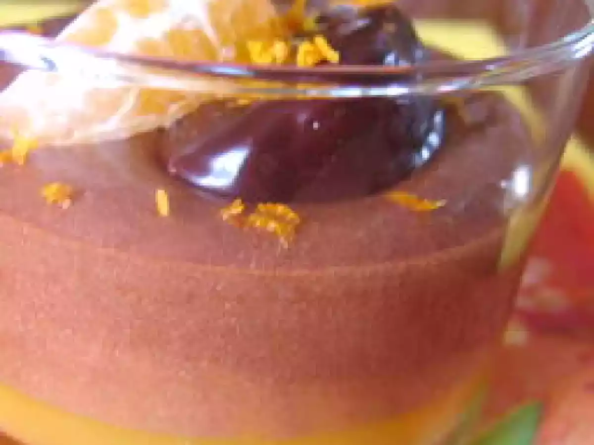 Verrine clémentines et mousse au chocolat au beurre salé. - photo 3