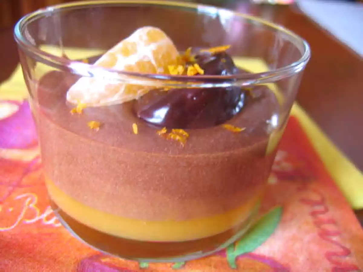 Verrine clémentines et mousse au chocolat au beurre salé. - photo 4