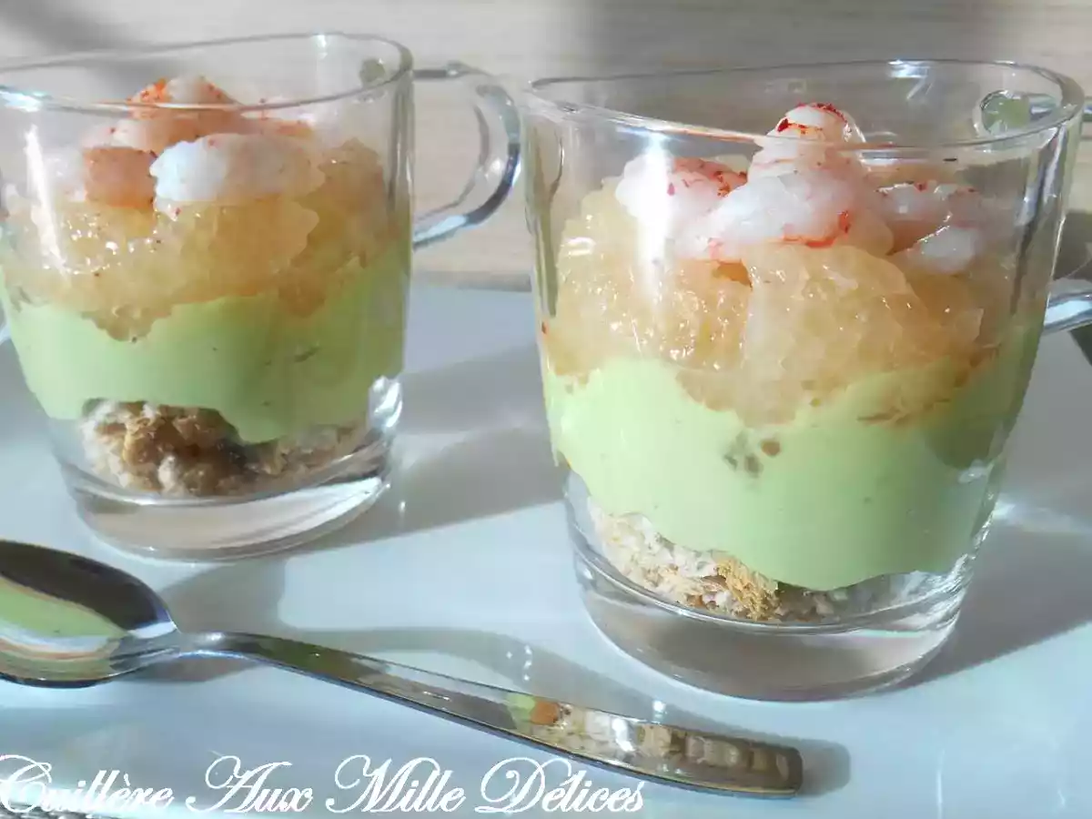 Verrine crème d'avocat, pamplemousse & crevette - photo 2
