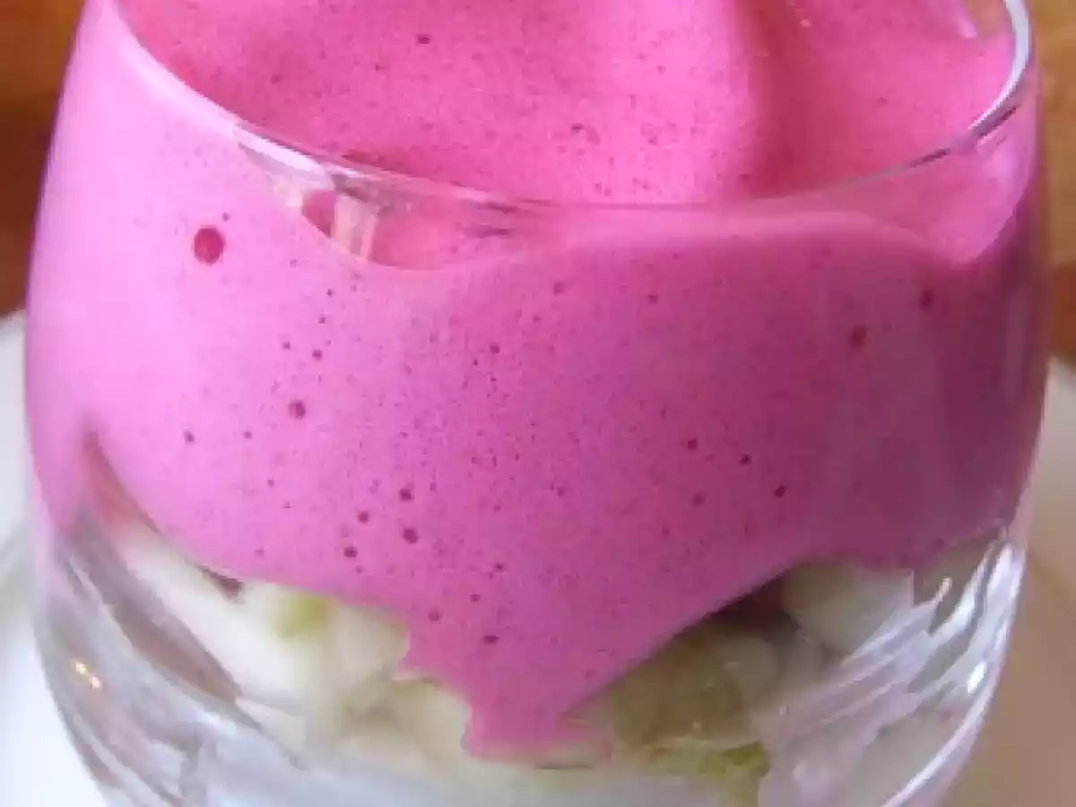 Verrine d'endive à la pomme & baies roses, espuma de betterave - photo 2