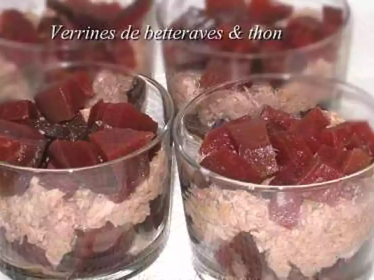 Verrine de betteraves au thon