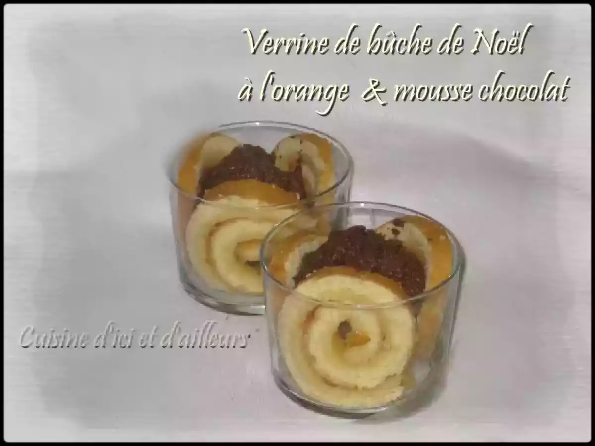 Verrine de bûche de Noël à l'orange, et mousse chocolat - photo 2