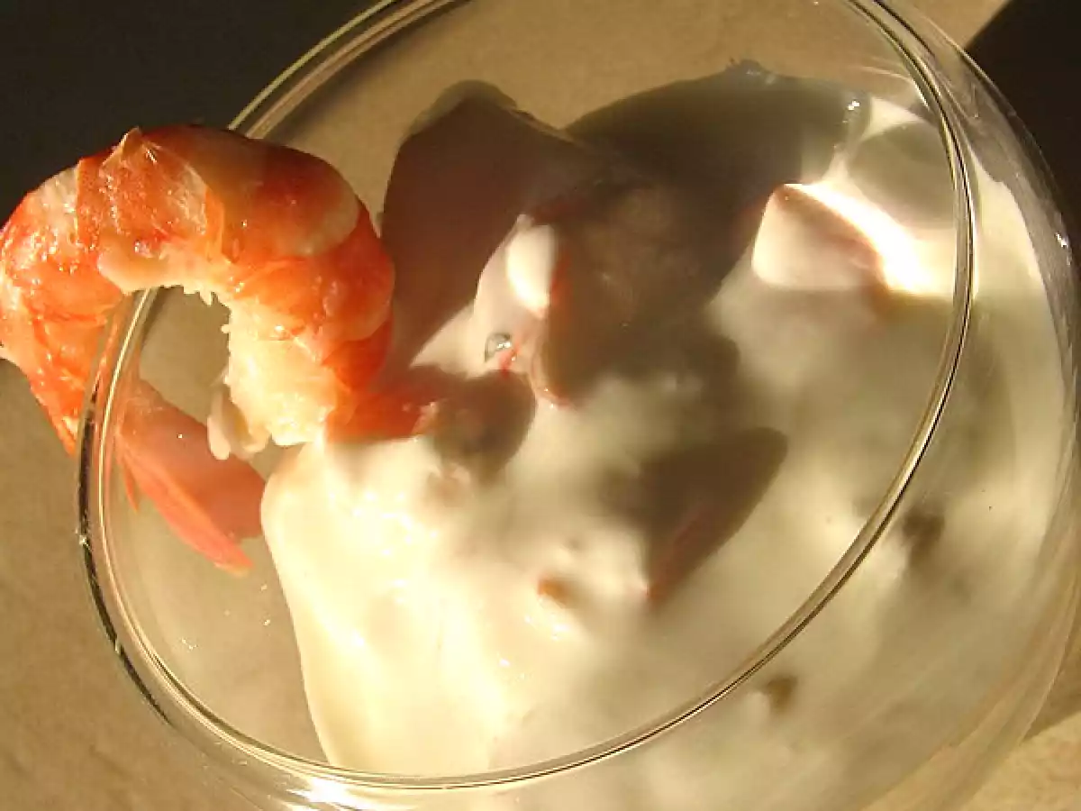 Verrine de crevettes ananas