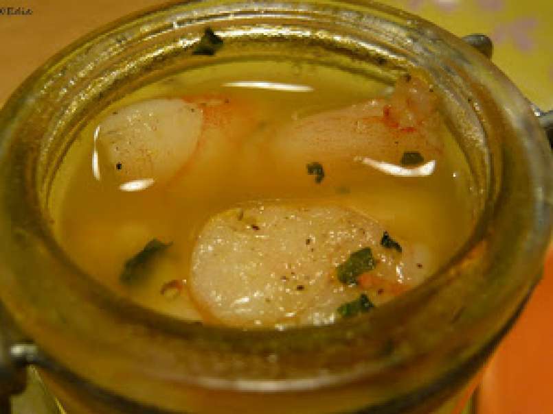 Verrine de Crevettes en Gelée de Mandarine au Curry, photo 1