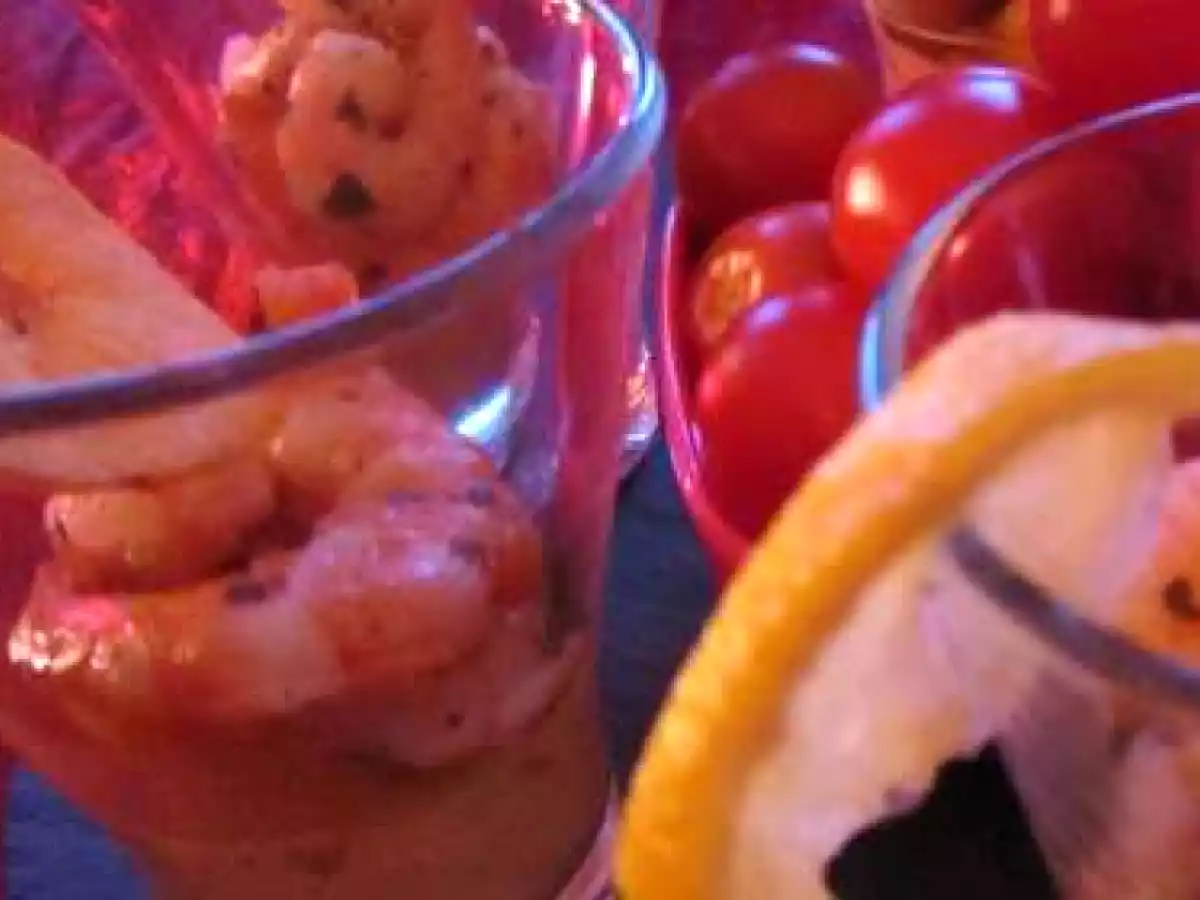 Verrine de crevettes et mangue