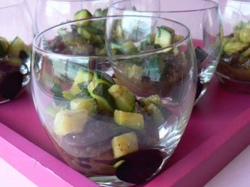 Verrine de légumes, confiture d'olives vertes, photo 1