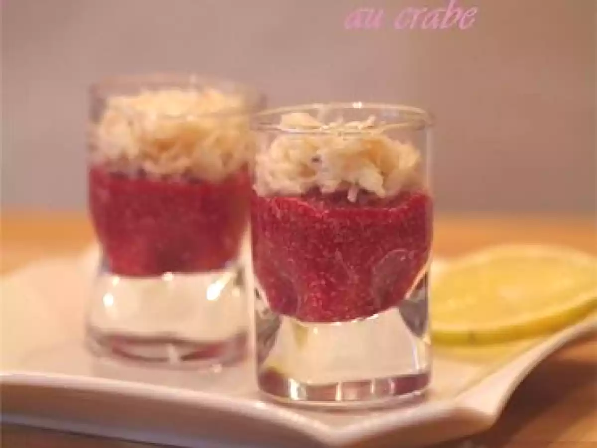 Verrine de mousse de betterave et violette au crabe - photo 2