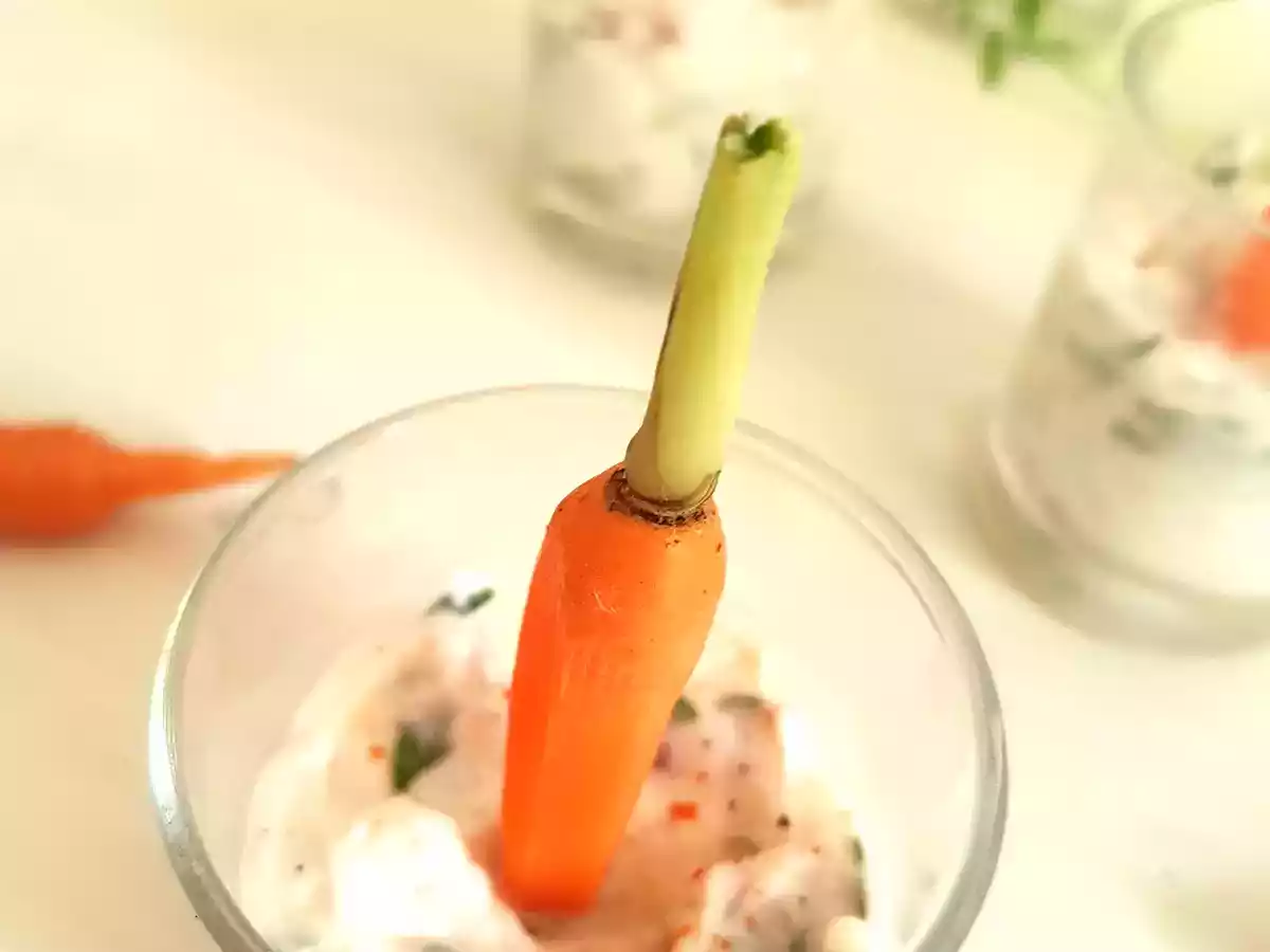 Verrine de mousse de chèvre au miel et mini carotte - photo 2