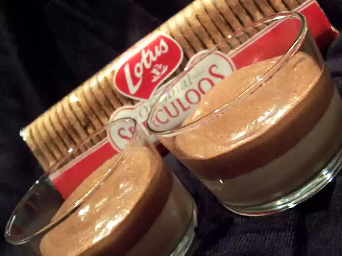 Verrine de panna cotta au speculoos et mousse au chocolat