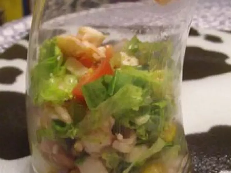 Verrine de Salade Folle à la Crevette et Maïs