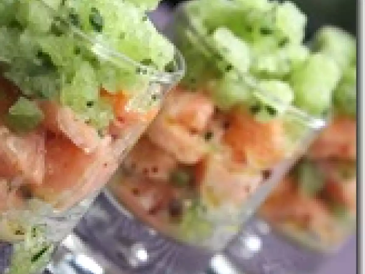 Verrine de Saumon du Trappeur et Sorbet Concombre