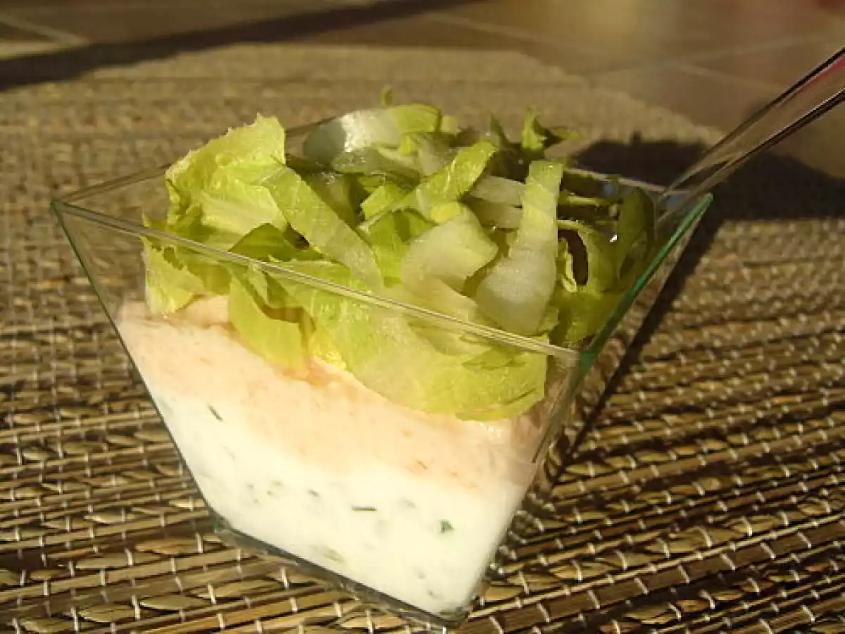 Verrine de saumon fumé au fromage frais