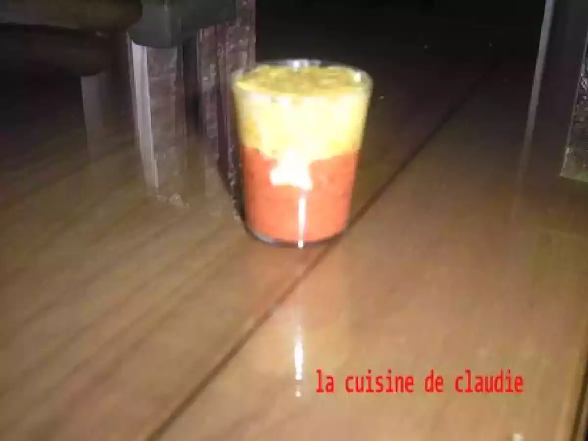 Verrine duo de crème de poivron