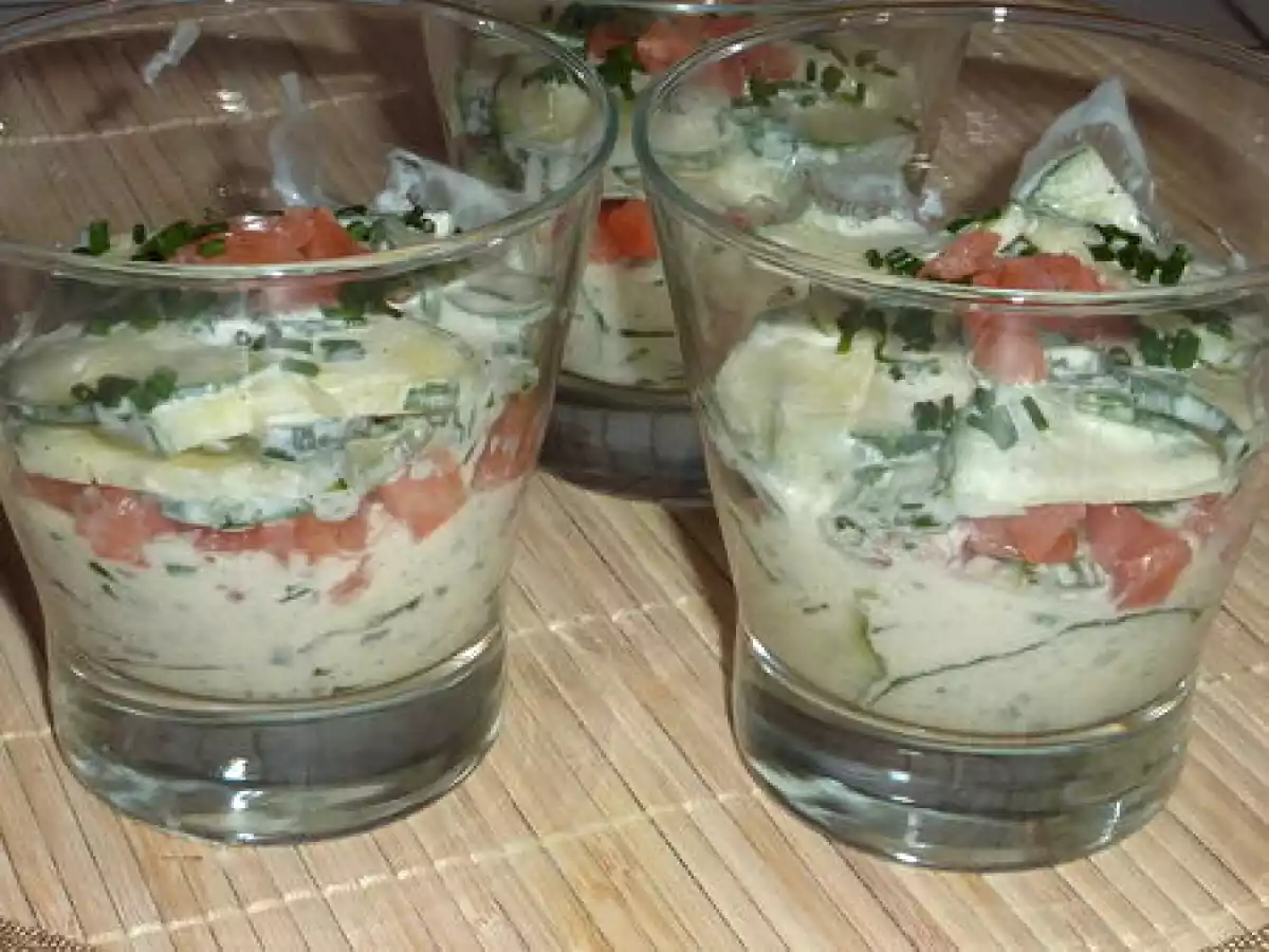 Verrine duo saumon-concombre