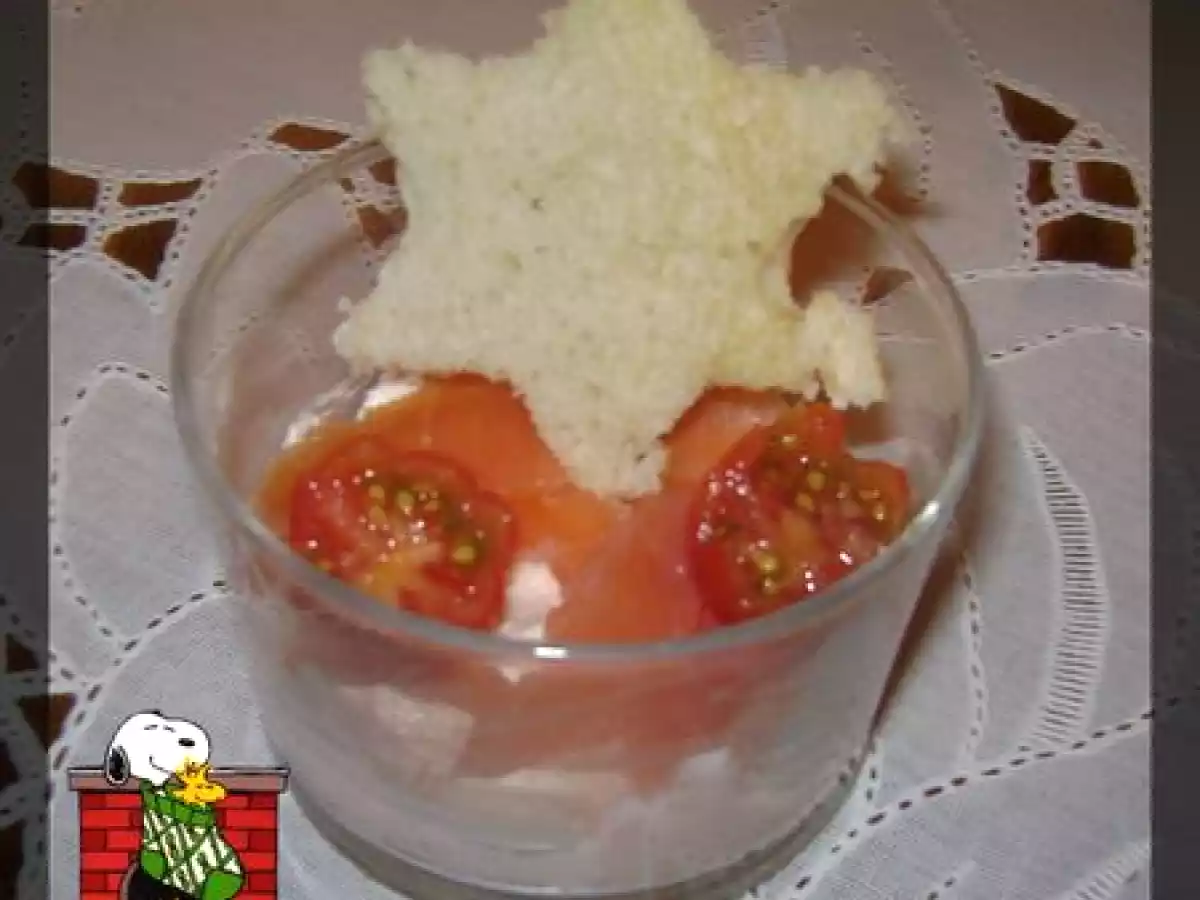 Verrine festive à la mousse de saumon