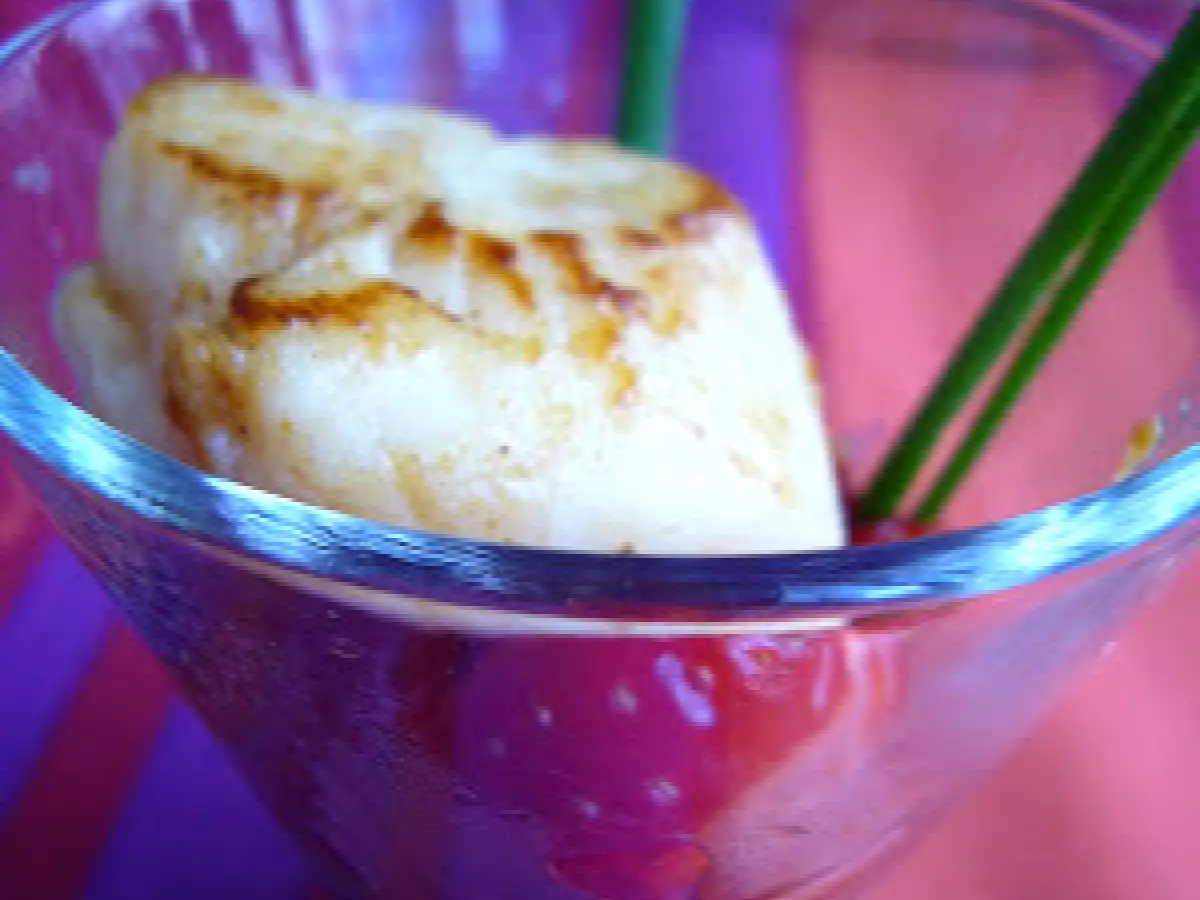 Verrine fraises - Saint Jacques au caramel de vinaigne balsamique