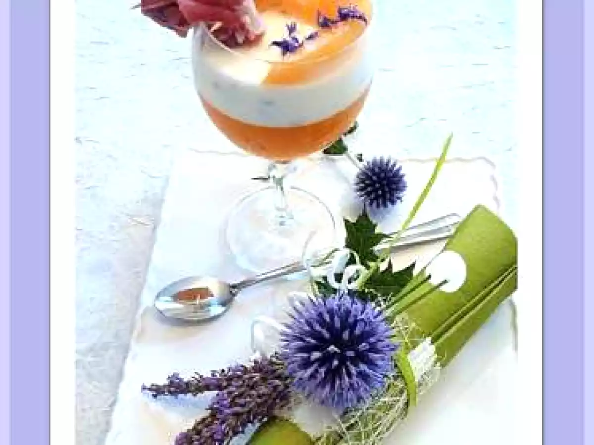 Verrine pannacotta melon chèvre à la lavande