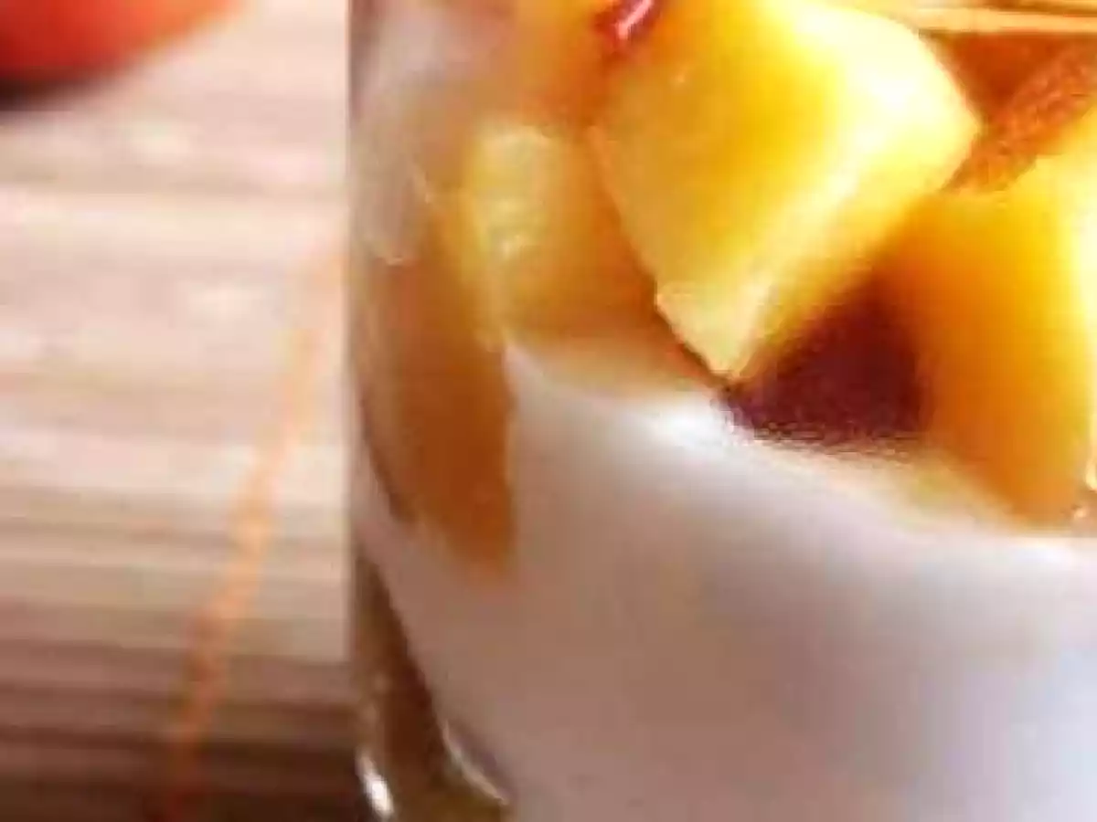 Verrine pèches/pommes