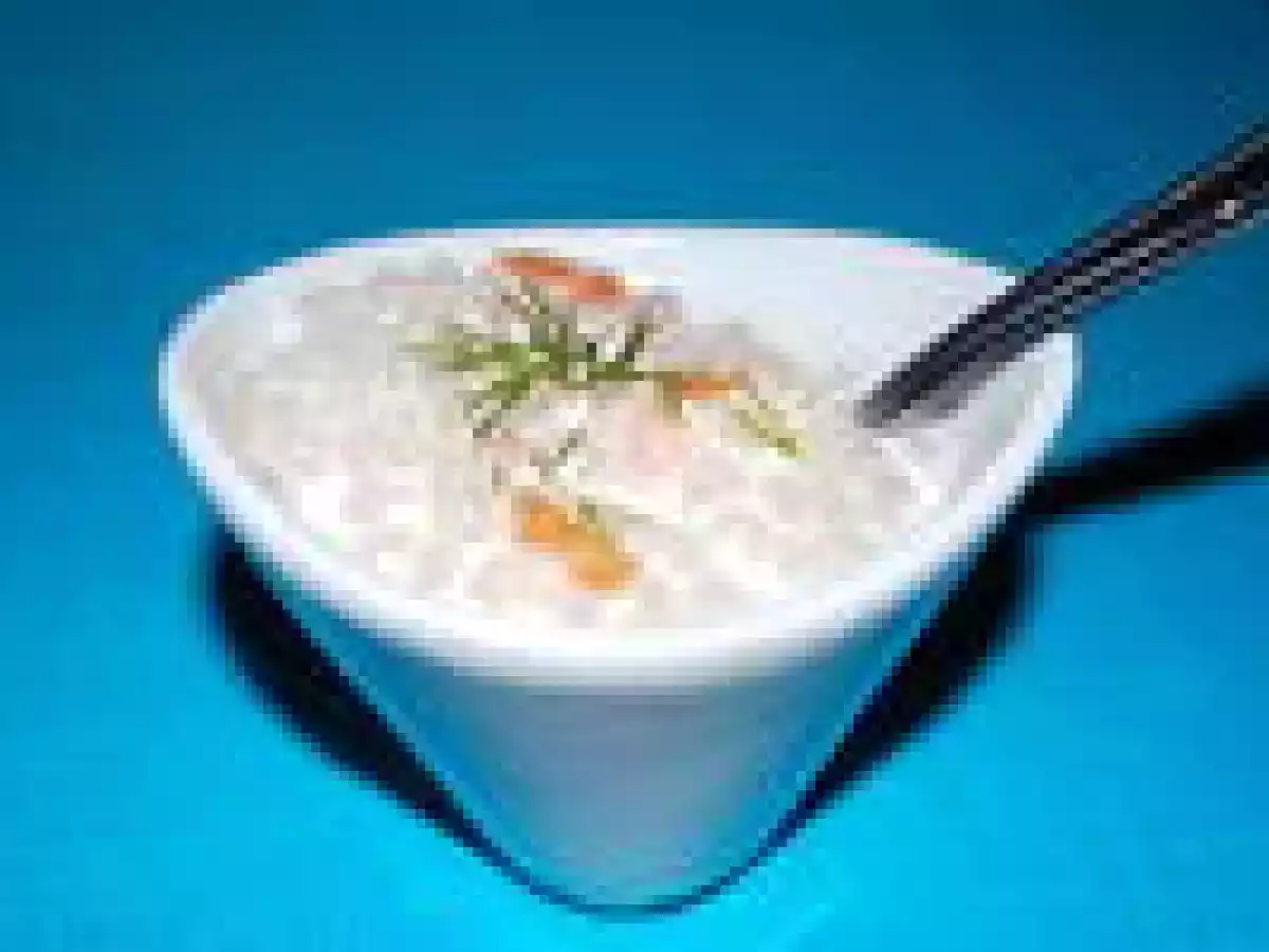 Verrine perles du Japon saumonnées