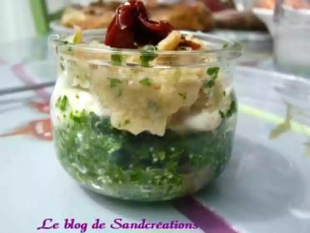 Verrine pesto de persil et pamplemousse
