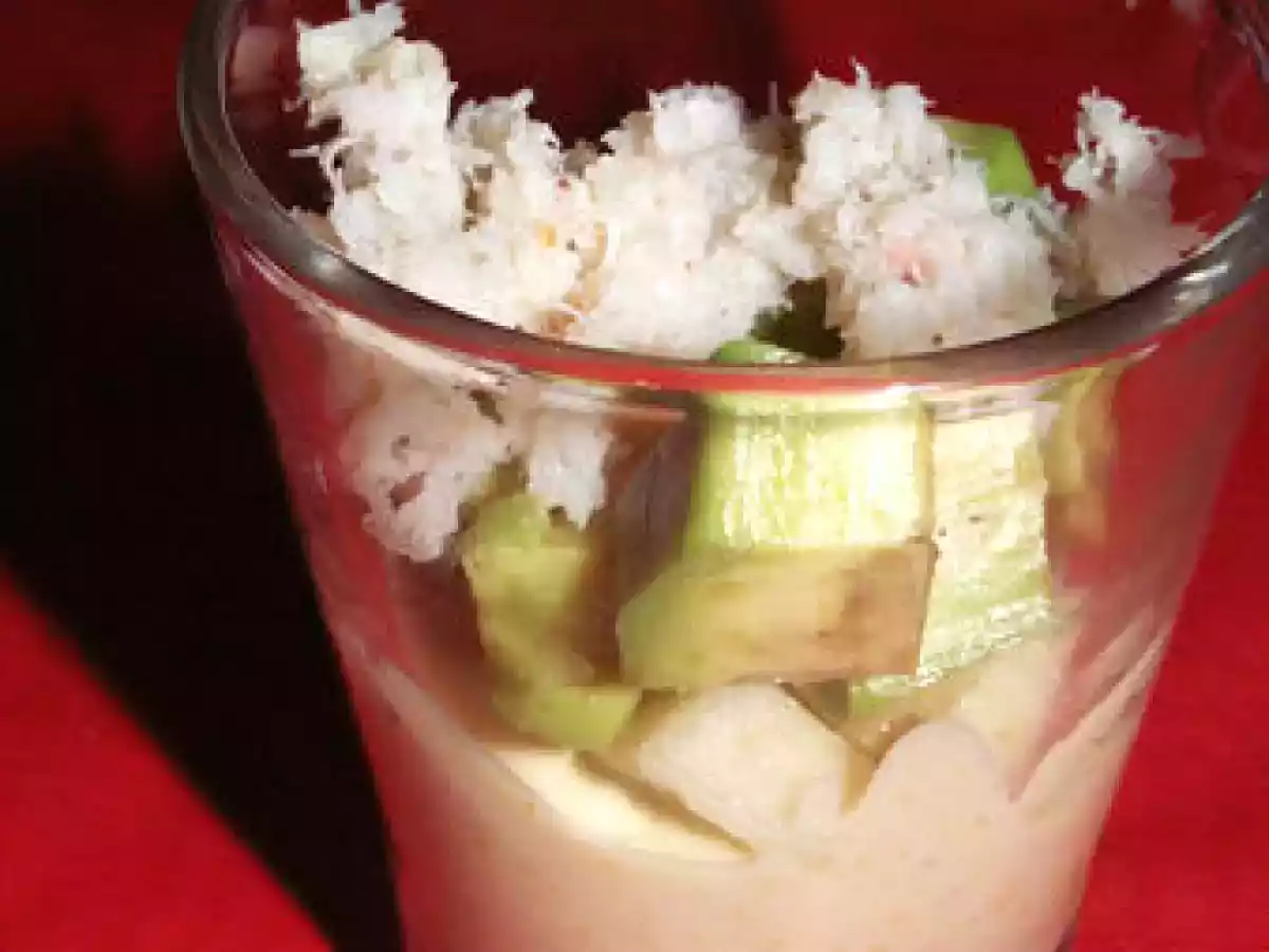 Verrine pomme, avocat et crabe