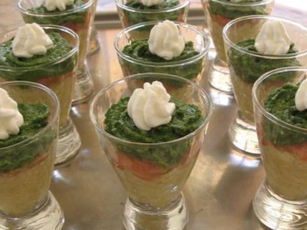 Verrine Quinoa Saumon Fume Et Pistou De Roquette Recette Ptitchef