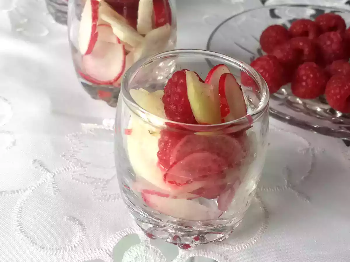 Verrine radis et framboises