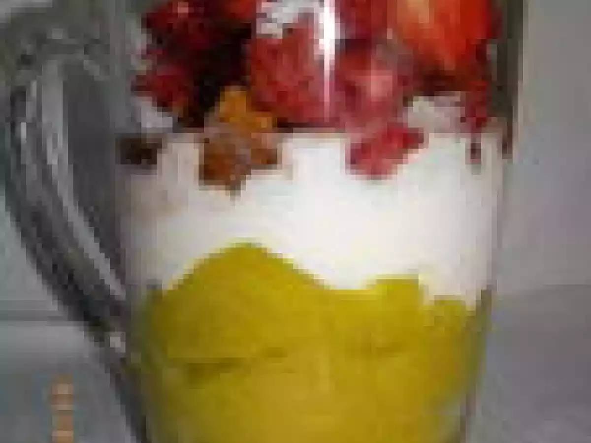 Verrine rhubarbe, fraises et fromage blanc - photo 2