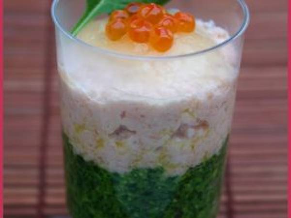 Verrine saumon et pesto d'épinards