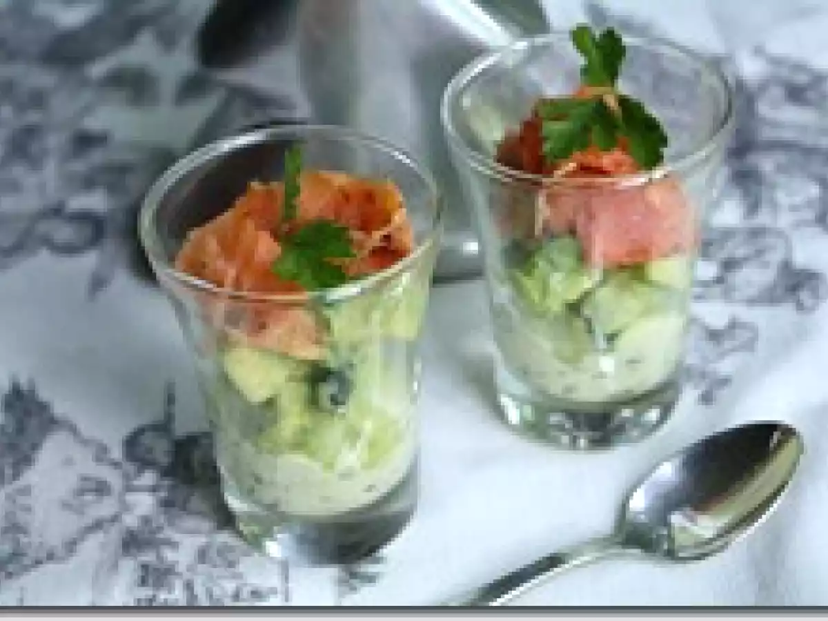 Verrine saumon Fumée, Avocat et Yaourt au Wasabi - photo 2