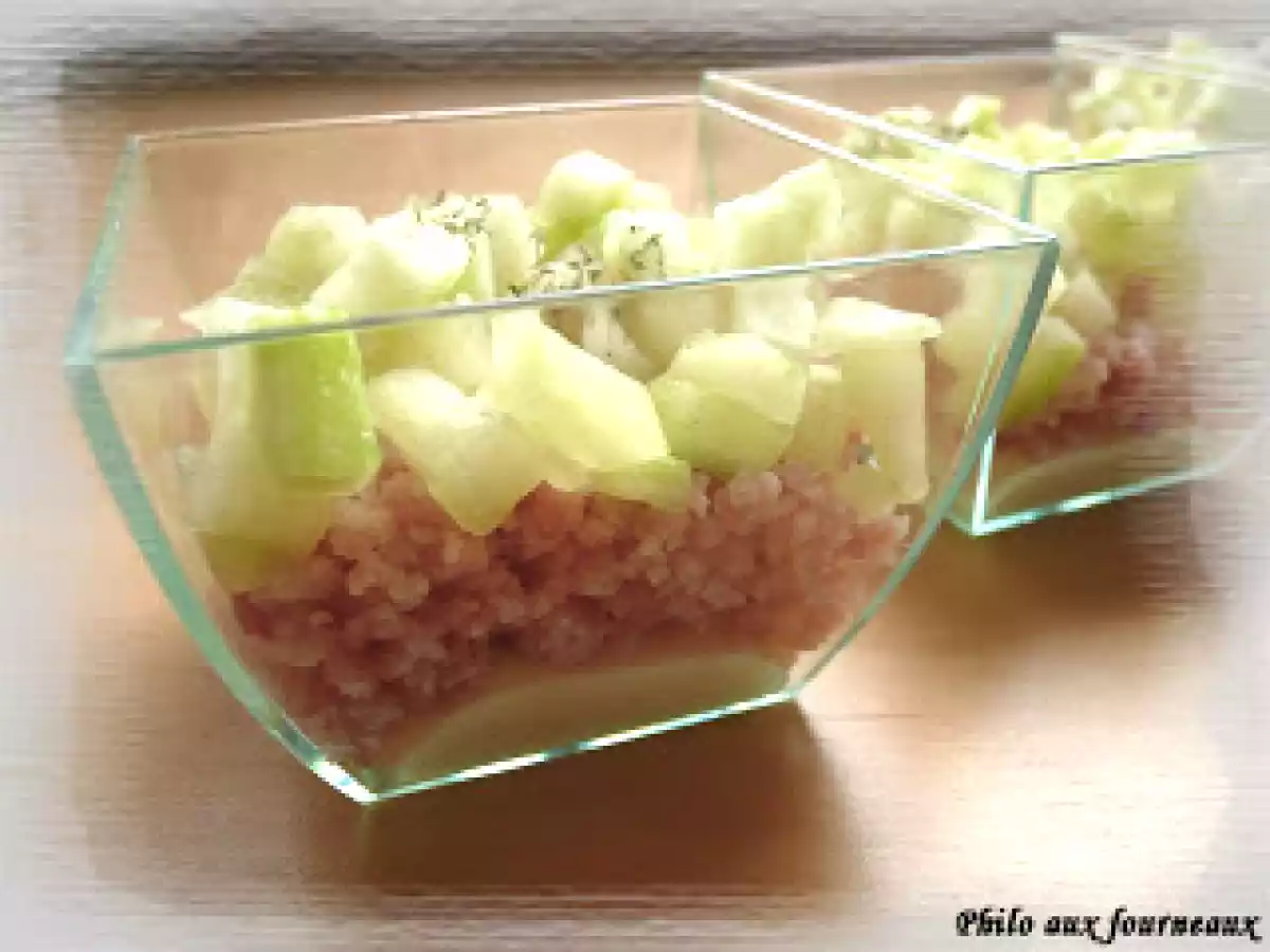 Verrine Vache qui rit, jambon & concombre