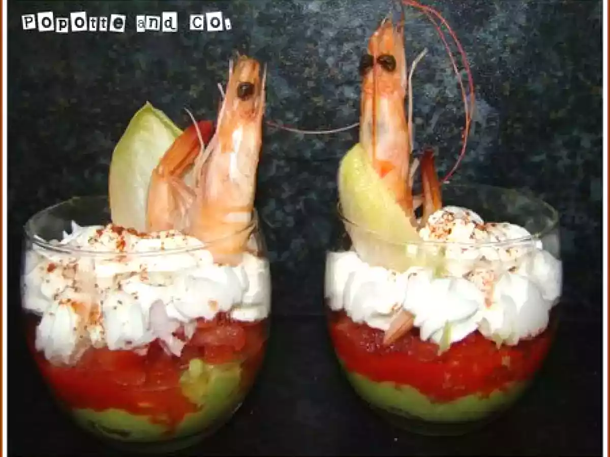 Verrines apéritives : Avocat poivron crevettes et chantilly citonnée - photo 3