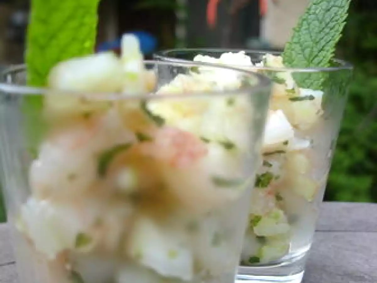 Verrines apéritives fraîcheur Crevettes-Combaya-Menthe - et trop chouette cadeau