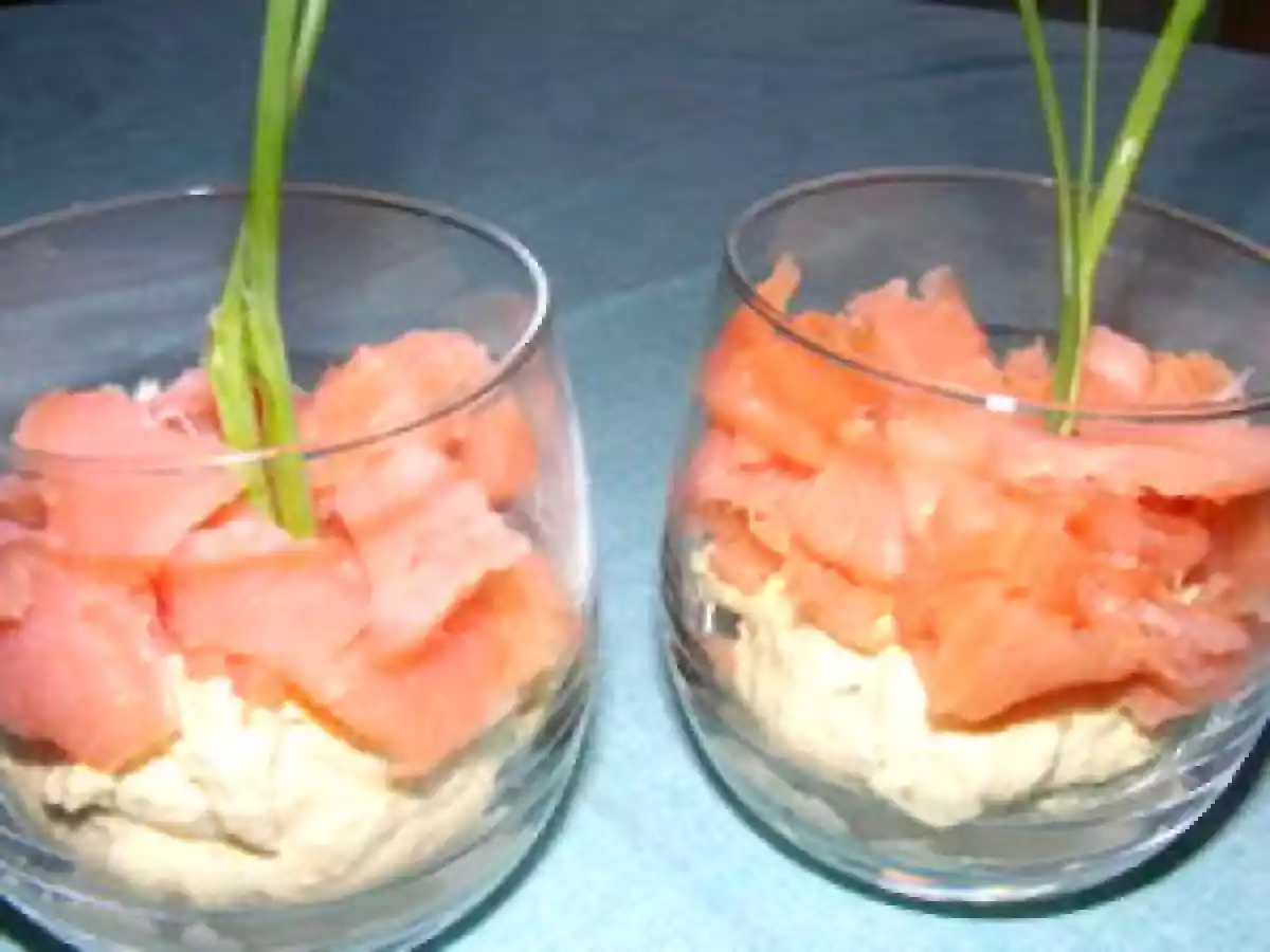 VERRINES ARTICHAUTS-CURCUMA-SAUMON FUMÉ