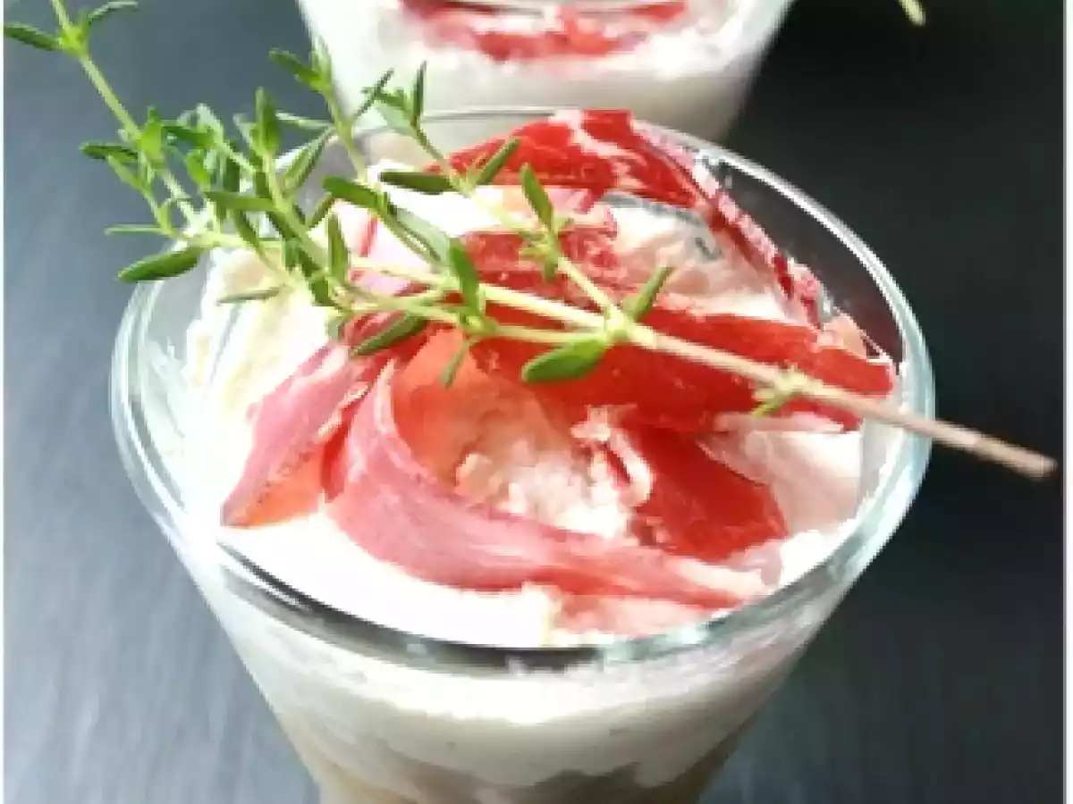 Verrines au caviar d'aubergines, ricotta & jambon Pata Negra - photo 2