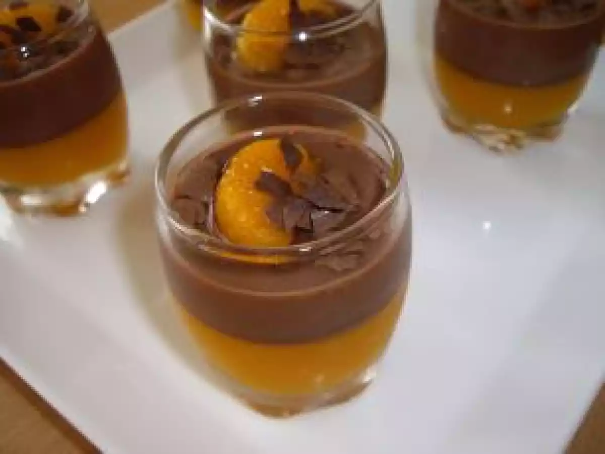 Verrines au Flan Chocolat et Gélifié de Mandarines