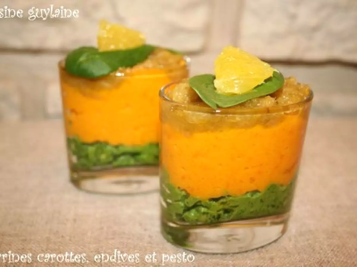 Verrines aux carottes, pesto et endives caramélisées - photo 3