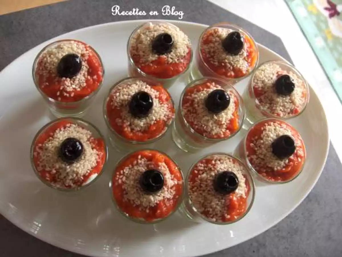 VERRINES AVOCAT FROMAGE POIVRONS OLIVE NOIRE - photo 2