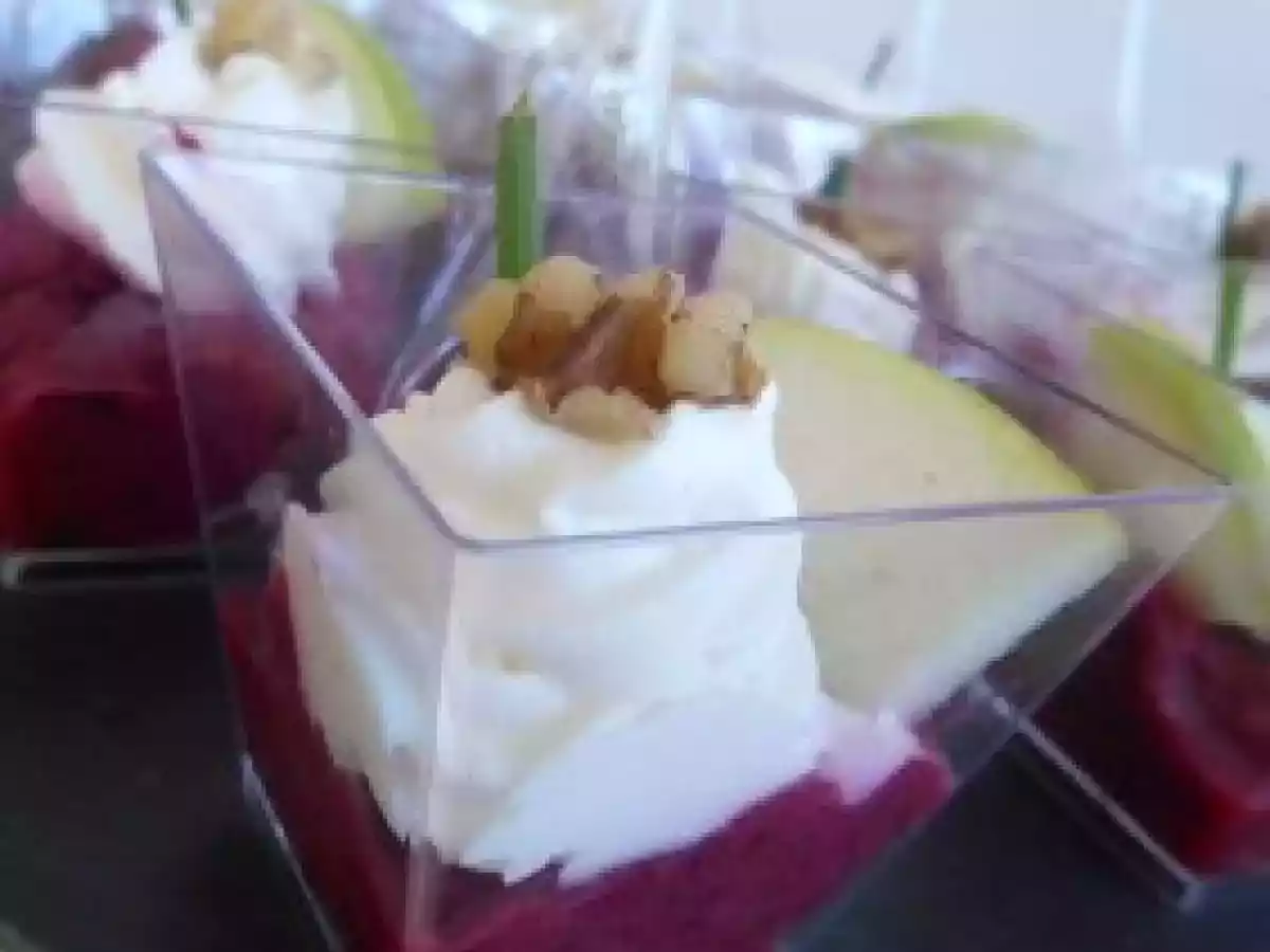 Verrines betteraves rouges & boursin