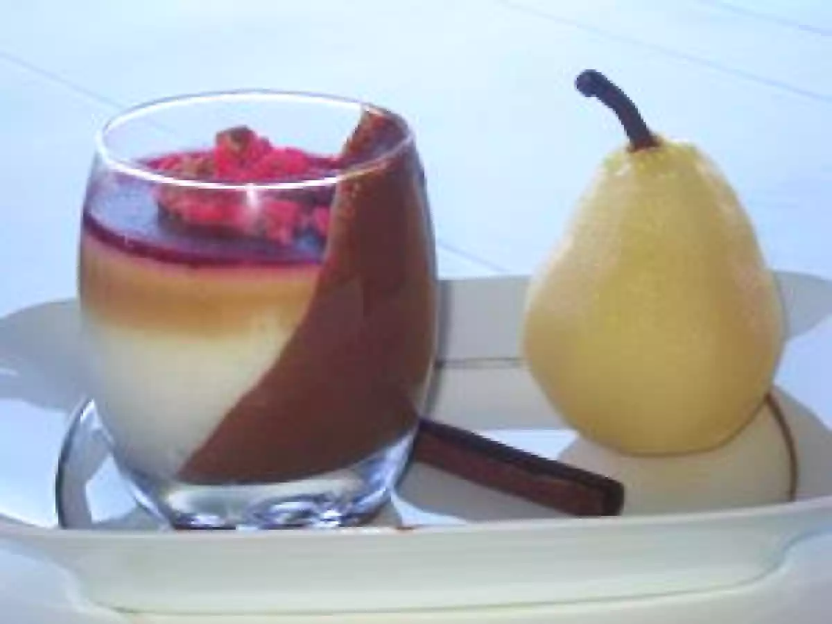 Verrines choco-poire et caramel