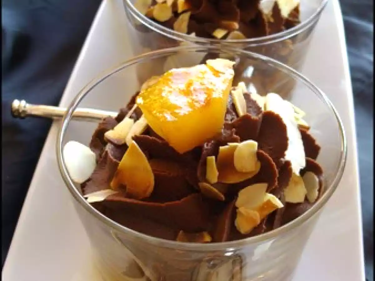 Verrines chocolat sur compotée de poires au miel - photo 2