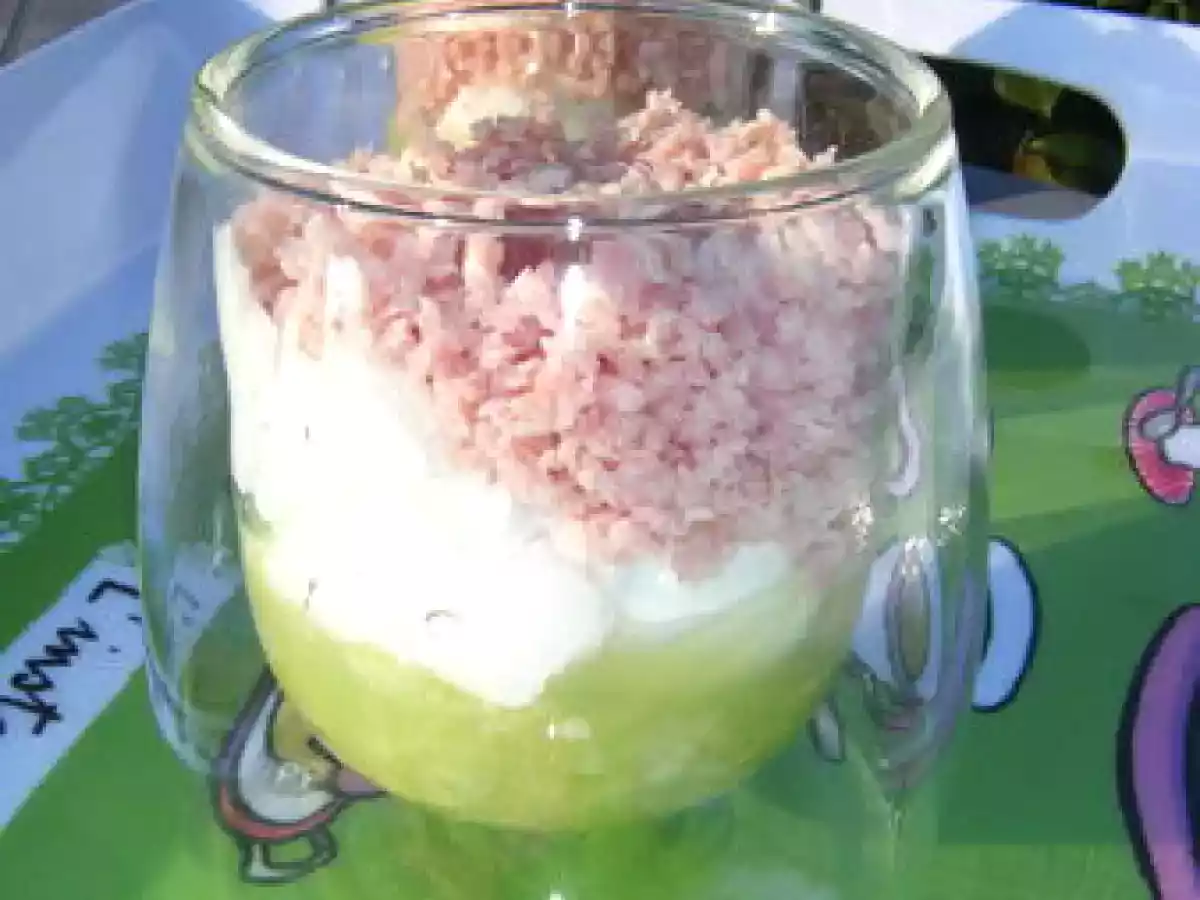 Verrines concombre, fromage frais et jambon