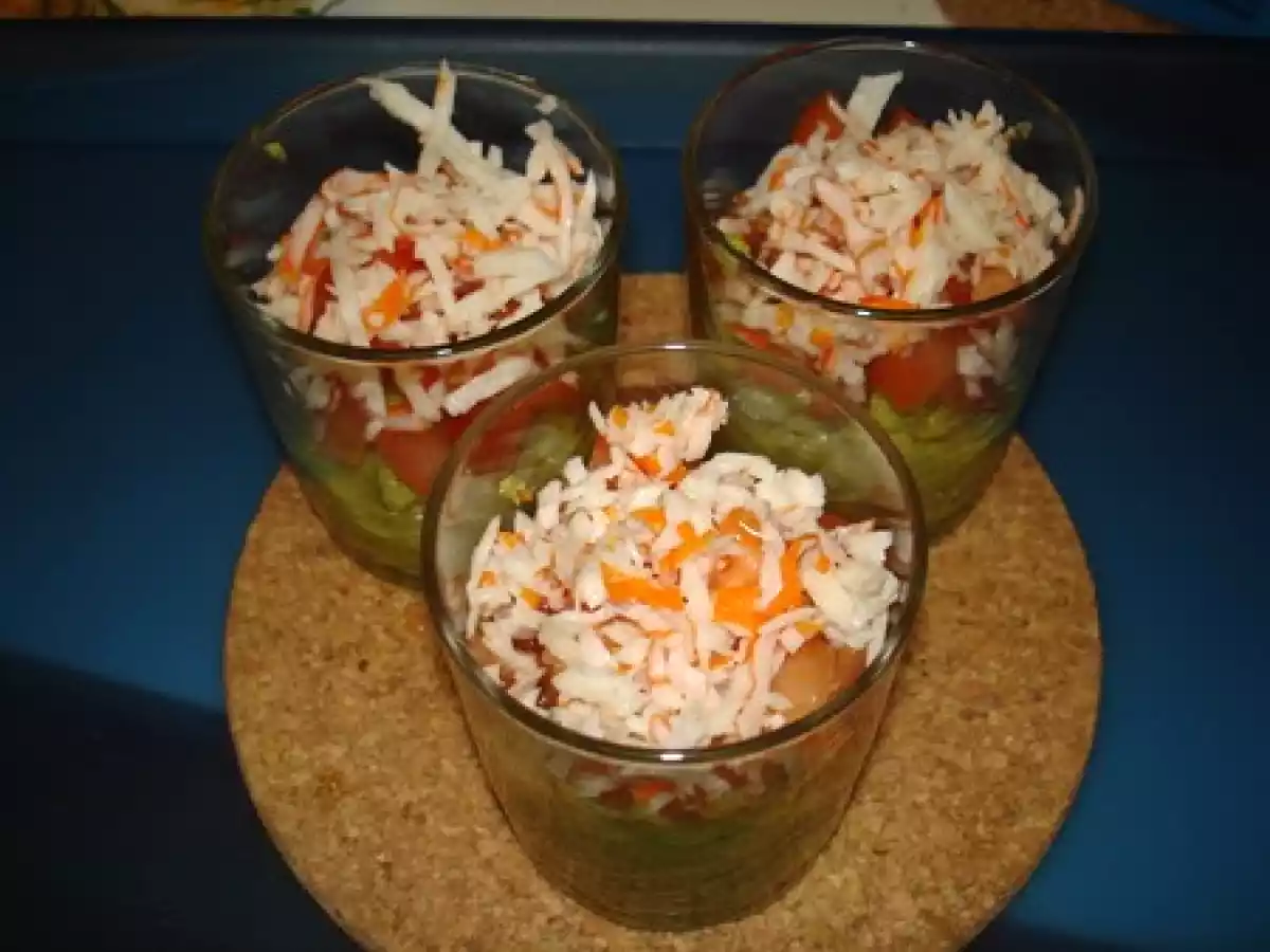 Verrines crabe guacamole