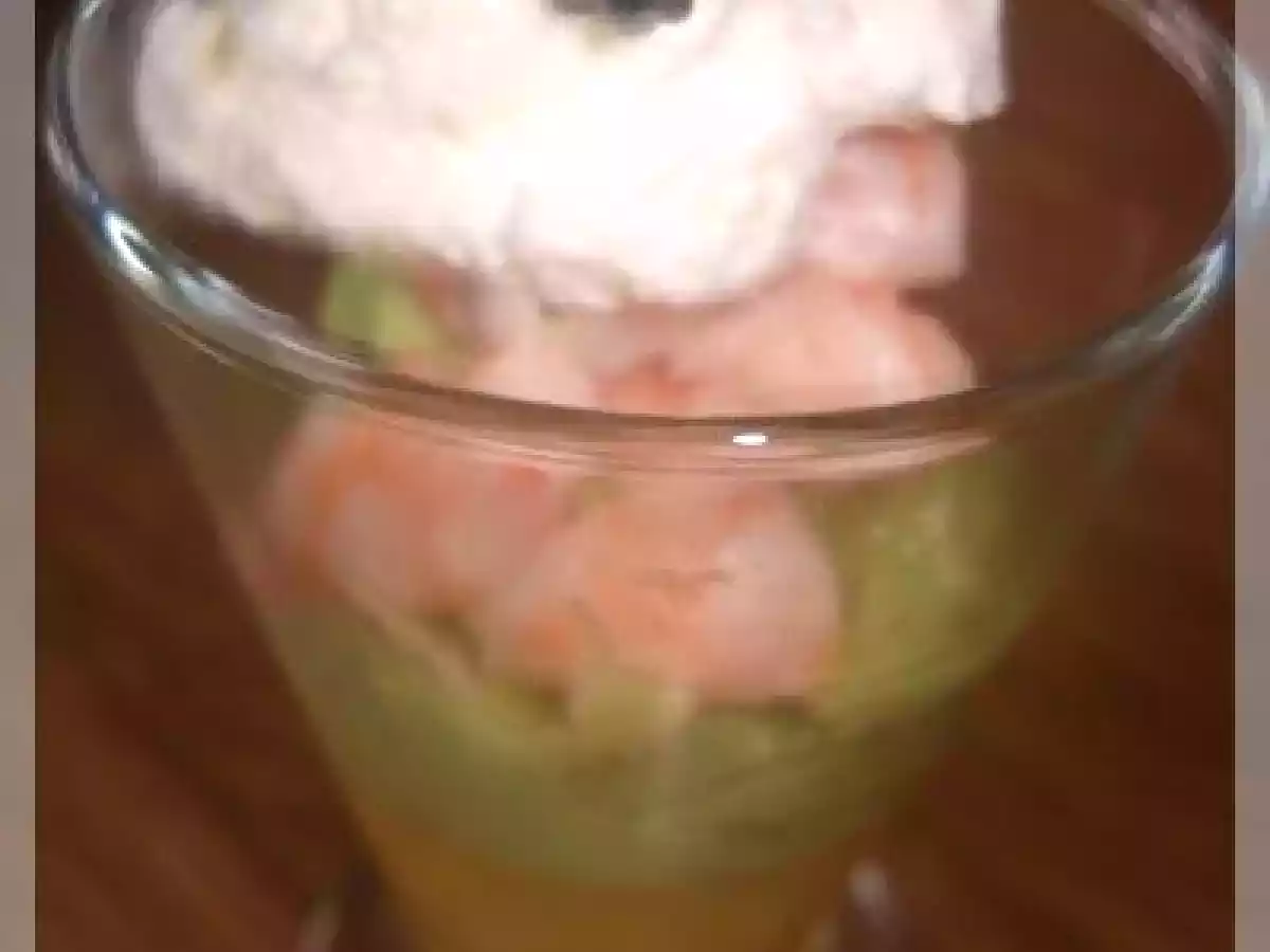 Verrines crevettes avocat agrume